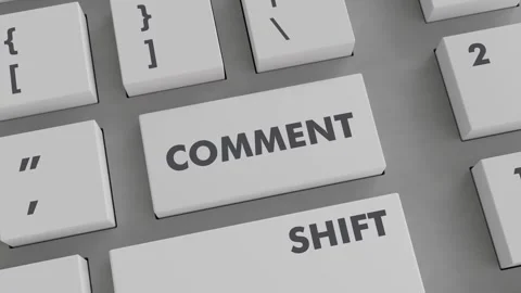 COMMENT BUTTON PRESSING ON KEYBOARD Stock Footage 256877814