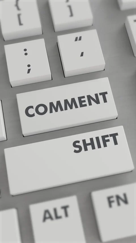 COMMENT BUTTON PRESSING ON KEYBOARD Vertical Video Stock Footage 302439081
