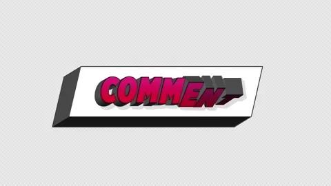 Comment - Comic Book Title Loop On Alpha Background Video stock 308156590