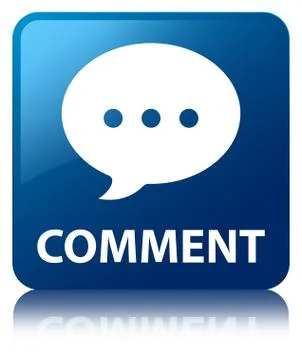 Comment (conversation icon) blue square button Stock Illustration
