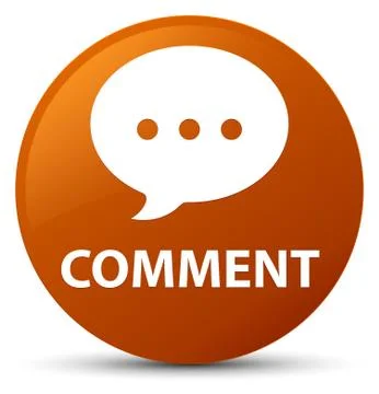 Comment (conversation icon) brown round button Stock Illustration