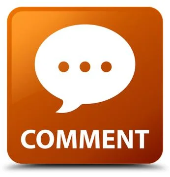 Comment (conversation icon) brown square button Illustrazione stock