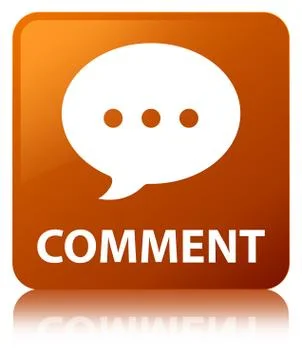 Comment (conversation icon) brown square button Stock Illustration