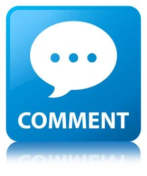 Comment (conversation icon) cyan blue square button Stock Illustration