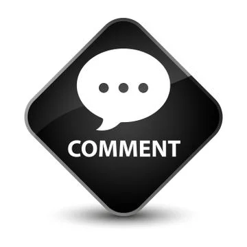 Comment (conversation icon) elegant black diamond button Stock Illustration