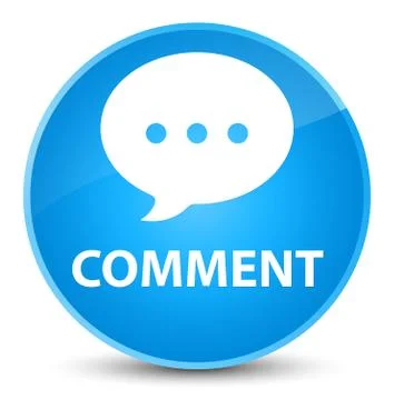 Comment (conversation icon) elegant cyan blue round button Stock Illustration