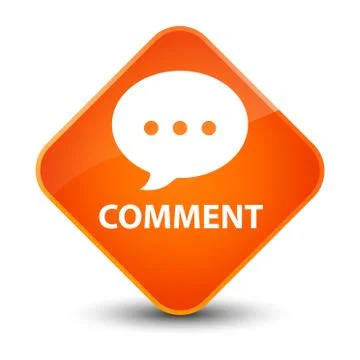 Comment (conversation icon) elegant orange diamond button Stock Illustration