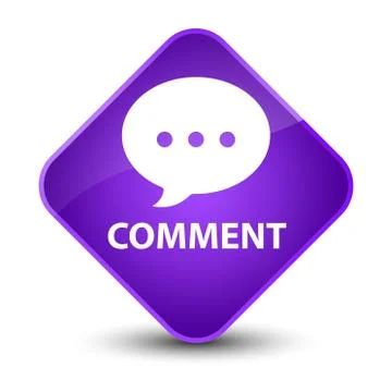 Comment (conversation icon) elegant purple diamond button Stock Illustration