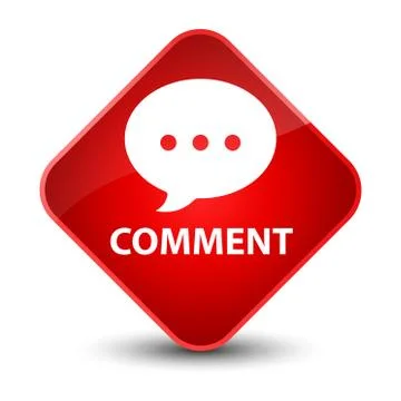 Comment (conversation icon) elegant red diamond button Stock Illustration