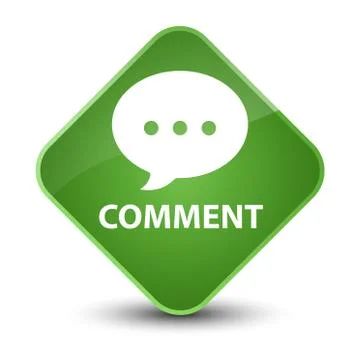 Comment (conversation icon) elegant soft green diamond button Stock Illustration