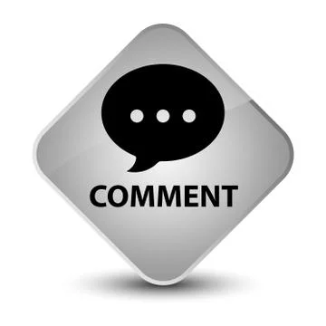 Comment (conversation icon) elegant white diamond button Stock Illustration