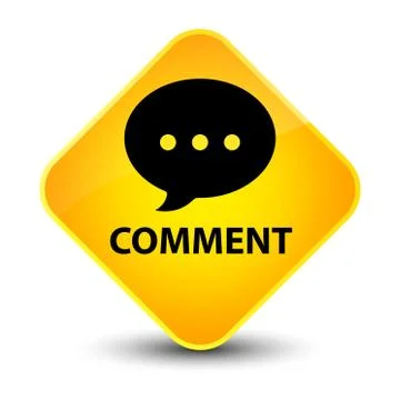 Comment (conversation icon) elegant yellow diamond button Stock Illustration