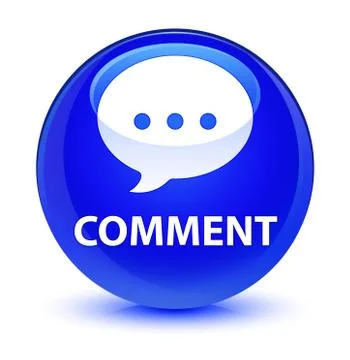Comment (conversation icon) glassy blue round button Stock Illustration