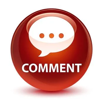 Comment (conversation icon) glassy brown round button Stock Illustration