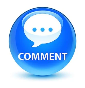 Comment (conversation icon) glassy cyan blue round button Illustrazione stock
