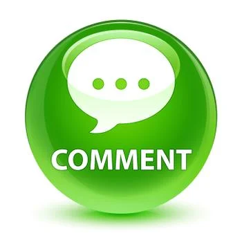 Comment (conversation icon) glassy green round button イラスト素材