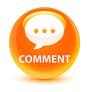 Comment (conversation icon) glassy orange round button Stock Illustration