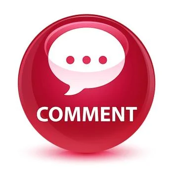Comment (conversation icon) glassy pink round button イラスト素材