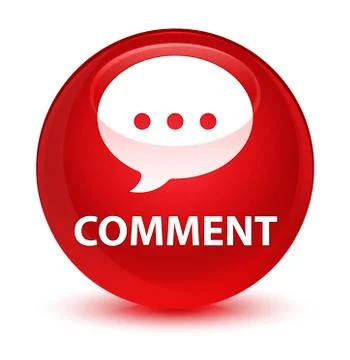 Comment (conversation icon) glassy red round button Illustrazione stock