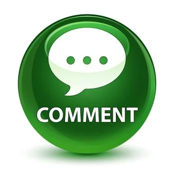 Comment (conversation icon) glassy soft green round button Stock Illustration