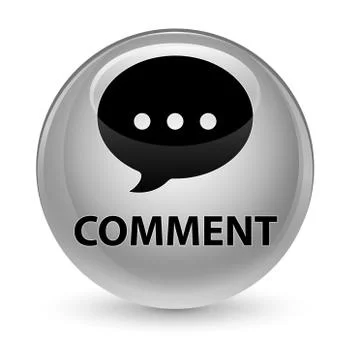 Comment (conversation icon) glassy white round button Stock Illustration