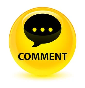 Comment (conversation icon) glassy yellow round button Stock Illustration