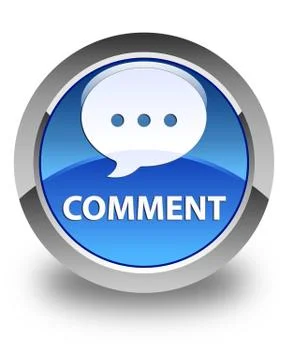 Comment (conversation icon) glossy blue round button Stock Illustration