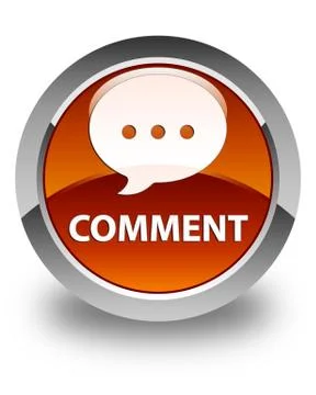 Comment (conversation icon) glossy brown round button Stock Illustration