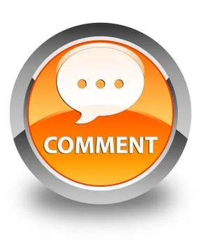 Comment (conversation icon) glossy orange round button Stock Illustration