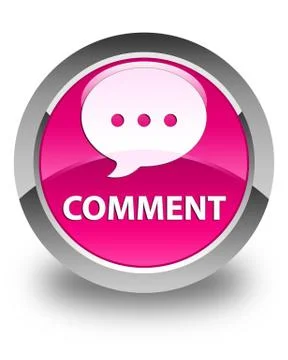 Comment (conversation icon) glossy pink round button Stock Illustration