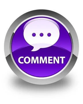 Comment (conversation icon) glossy purple round button Stock Illustration