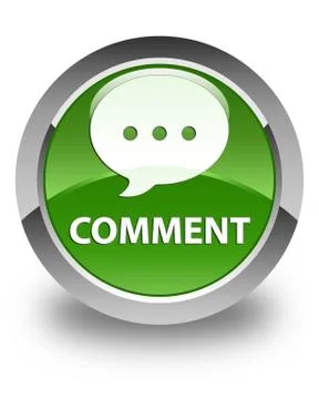 Comment (conversation icon) glossy soft green round button Stock Illustration