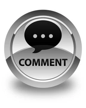 Comment (conversation icon) glossy white round button イラスト素材