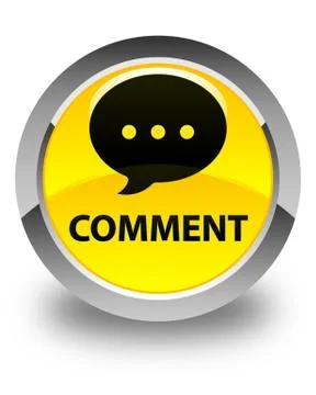 Comment (conversation icon) glossy yellow round button Stock Illustration