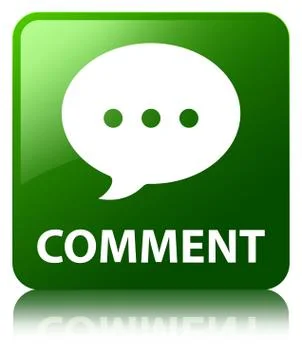 Comment (conversation icon) green square button Stock Illustration