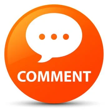 Comment (conversation icon) orange round button Stock Illustration
