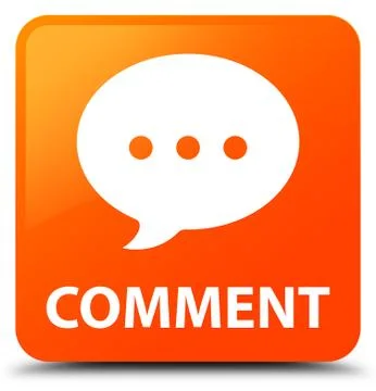 Comment (conversation icon) orange square button Illustrazione stock