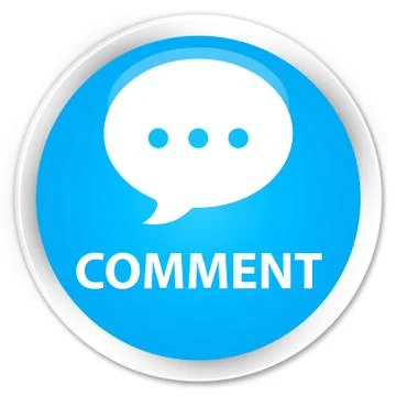 Comment (conversation icon) premium cyan blue round button Stock Illustration