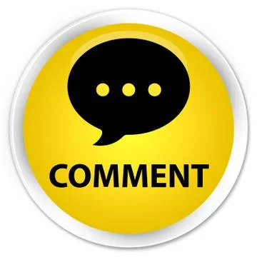 Comment (conversation icon) premium yellow round button Stock Illustration