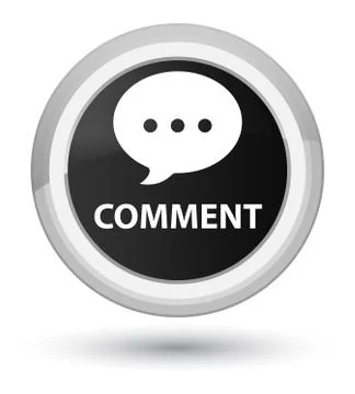 Comment (conversation icon) prime black round button Stock Illustration
