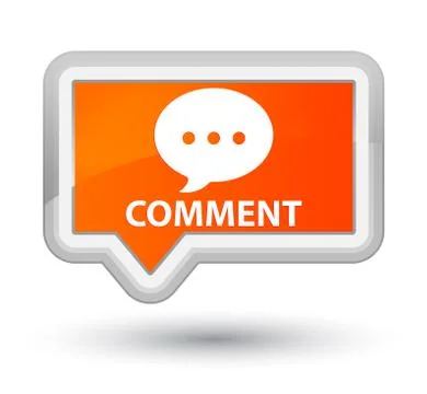 Comment (conversation icon) prime orange banner button Stock Illustration