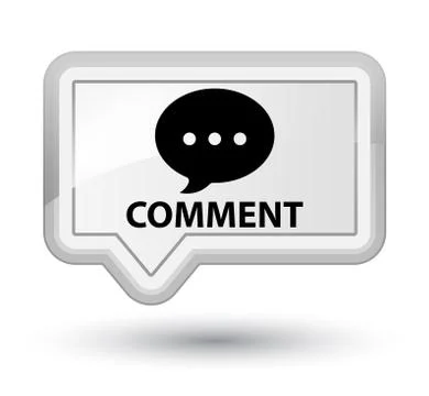 Comment (conversation icon) prime white banner button Stock Illustration