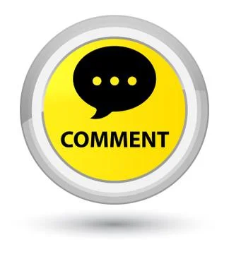 Comment (conversation icon) prime yellow round button Stock Illustration