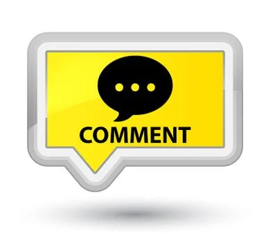 Comment (conversation icon) prime yellow banner button Stock Illustration