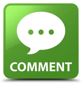 Comment (conversation icon) soft green square button Stock Illustration