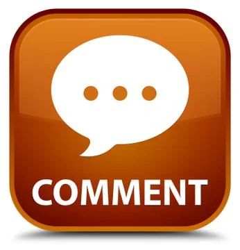 Comment (conversation icon) special brown square button Stock Illustration