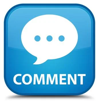 Comment (conversation icon) special cyan blue square button Stock Illustration
