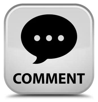 Comment (conversation icon) special white square button Stock Illustration