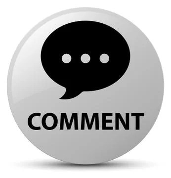 Comment (conversation icon) white round button Stock Illustration