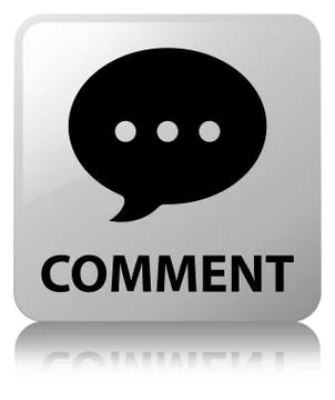 Comment (conversation icon) white square button Stock Illustration